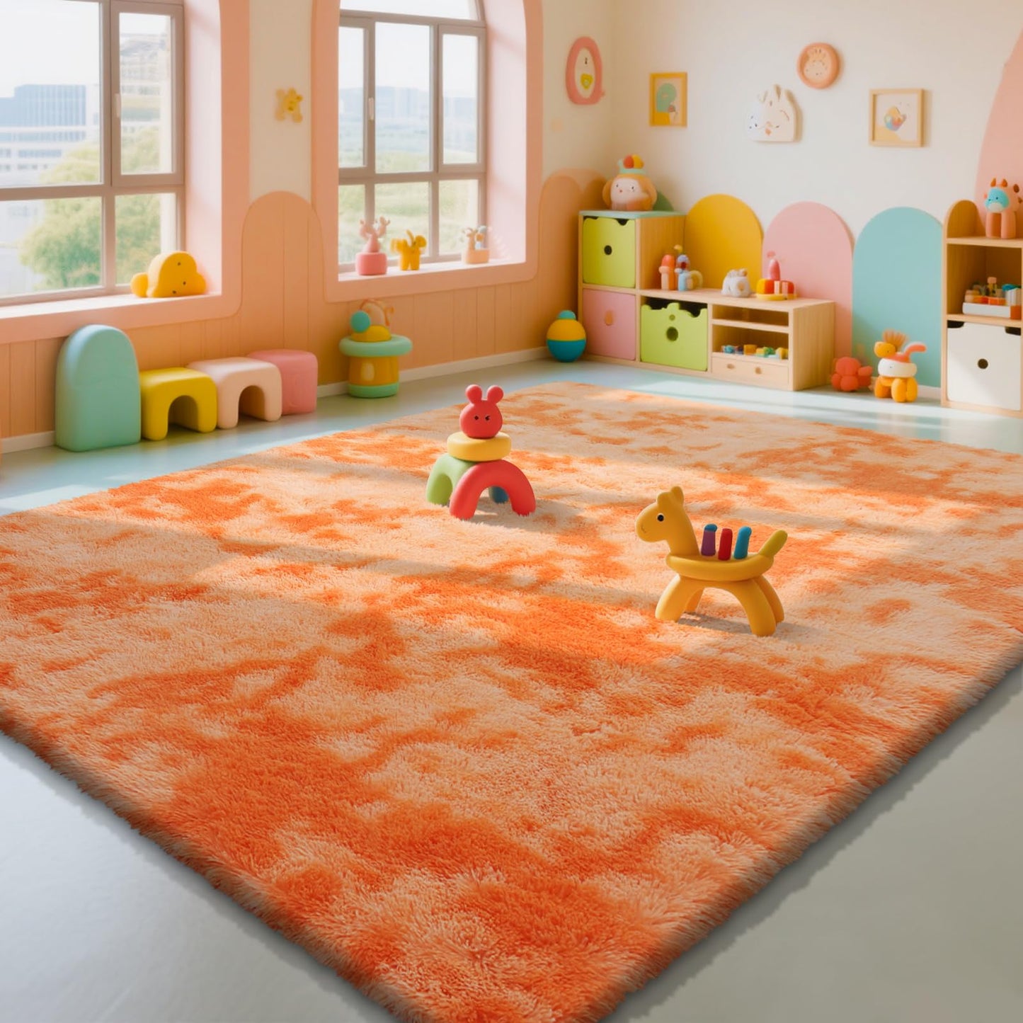 Fluffy Rug Shag Area Rug, Black 2x4 Area Rugs for Bedroom, Small Bedside Rug, Soft Fluffy Shag Entryway Throw Rugs for Living Room Bedroom Room Home Decor