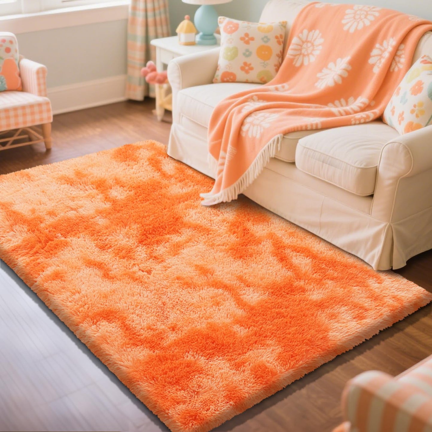 Fluffy Rug Shag Area Rug, Black 2x4 Area Rugs for Bedroom, Small Bedside Rug, Soft Fluffy Shag Entryway Throw Rugs for Living Room Bedroom Room Home Decor