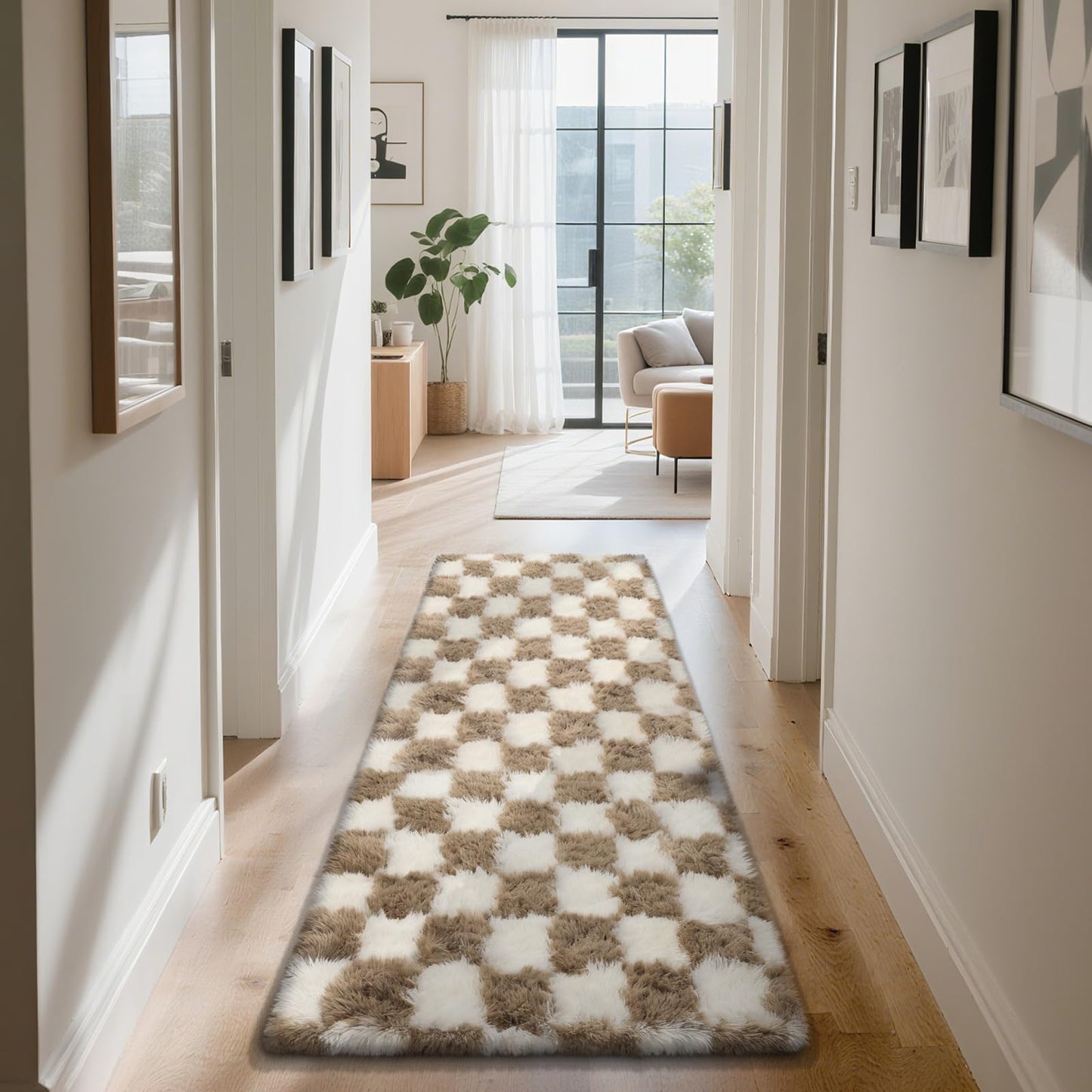 Fluffy Rug Shag Area Rug, Black 2x4 Area Rugs for Bedroom, Small Bedside Rug, Soft Fluffy Shag Entryway Throw Rugs for Living Room Bedroom Room Home Decor