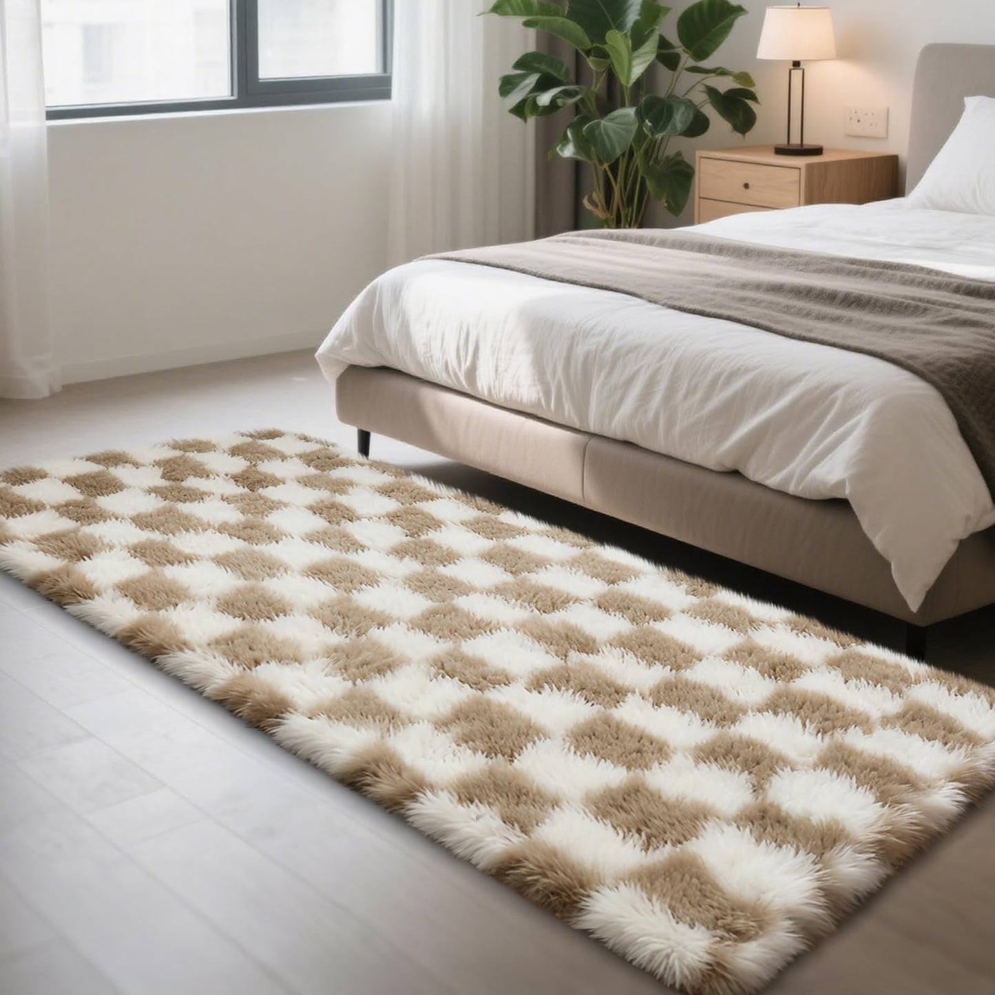 Fluffy Rug Shag Area Rug, Black 2x4 Area Rugs for Bedroom, Small Bedside Rug, Soft Fluffy Shag Entryway Throw Rugs for Living Room Bedroom Room Home Decor