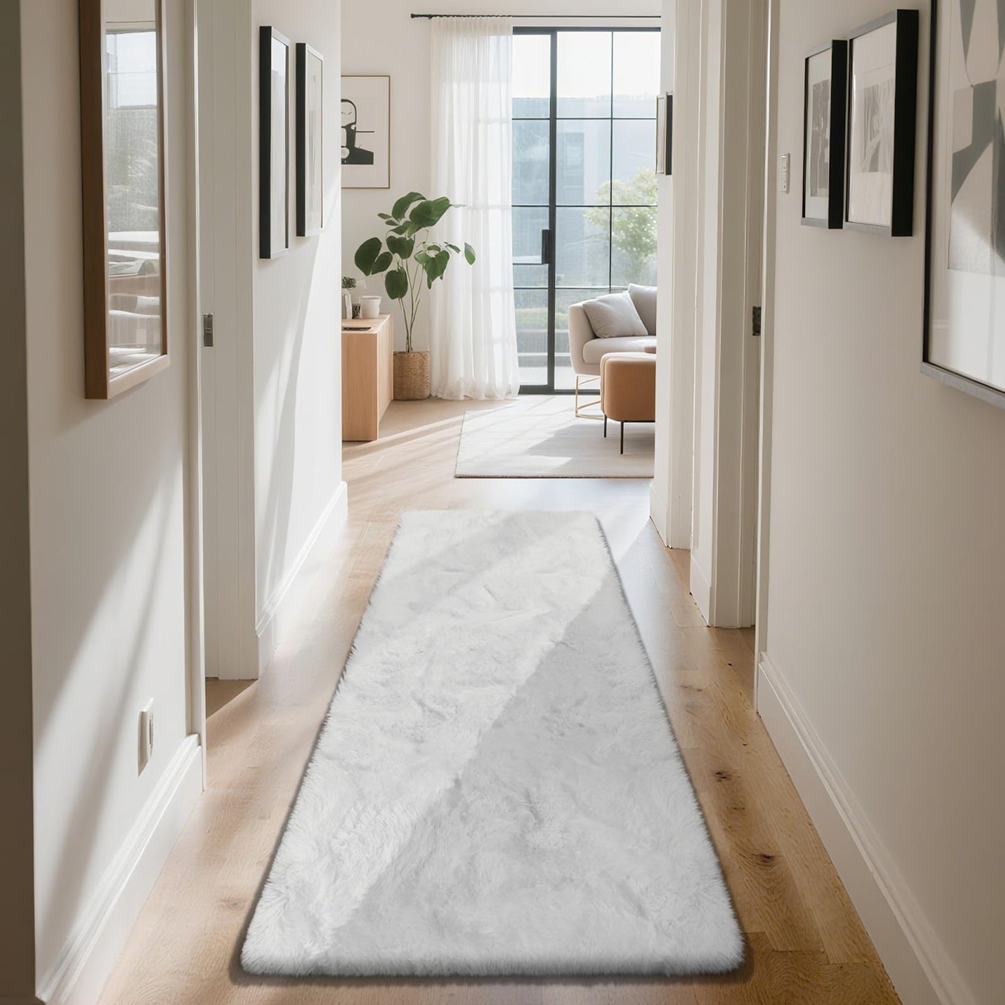 Fluffy Rug Shag Area Rug, Black 2x4 Area Rugs for Bedroom, Small Bedside Rug, Soft Fluffy Shag Entryway Throw Rugs for Living Room Bedroom Room Home Decor