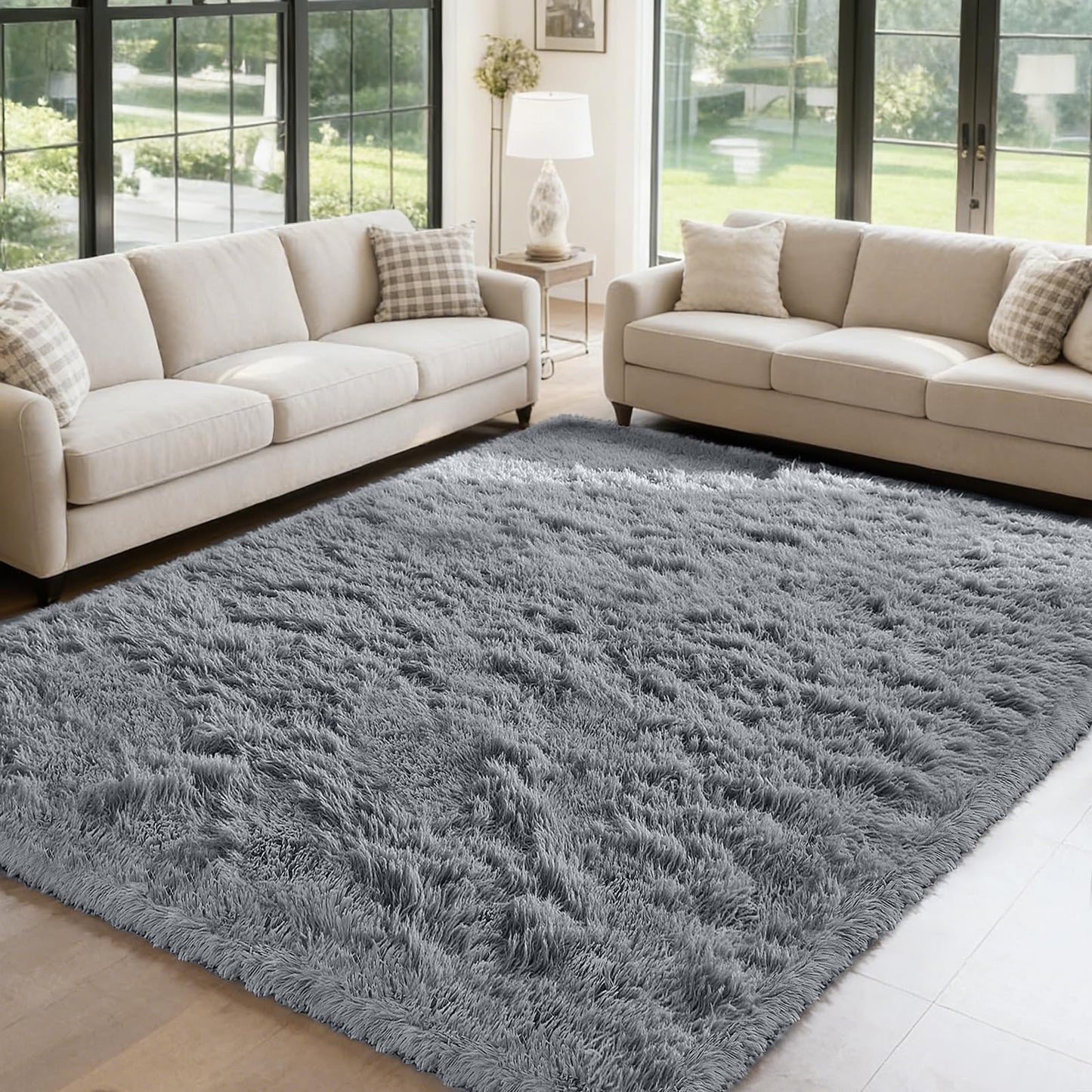 Fluffy Rug Shag Area Rug, Black 2x4 Area Rugs for Bedroom, Small Bedside Rug, Soft Fluffy Shag Entryway Throw Rugs for Living Room Bedroom Room Home Decor