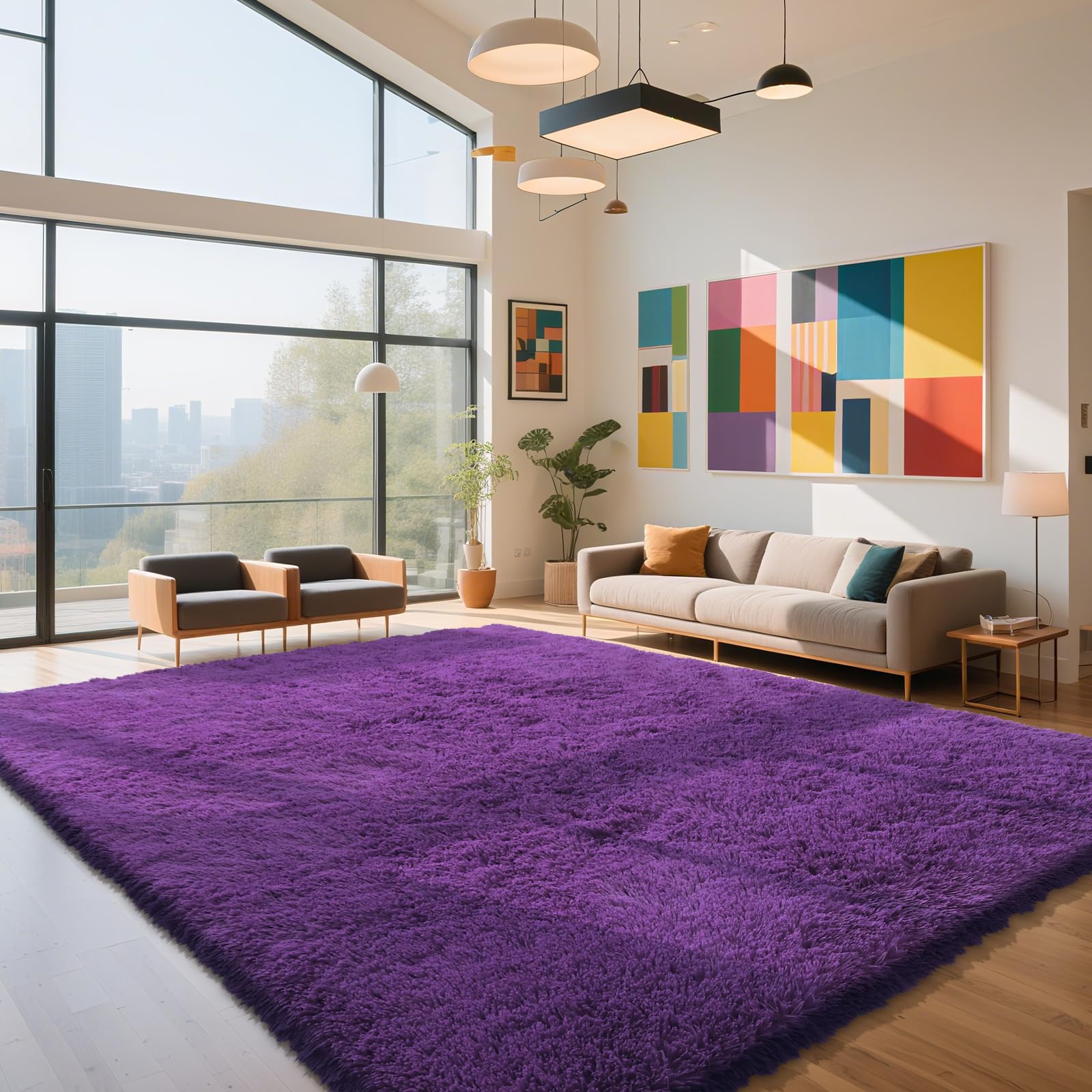 Fluffy Rug Shag Area Rug, Black 2x4 Area Rugs for Bedroom, Small Bedside Rug, Soft Fluffy Shag Entryway Throw Rugs for Living Room Bedroom Room Home Decor